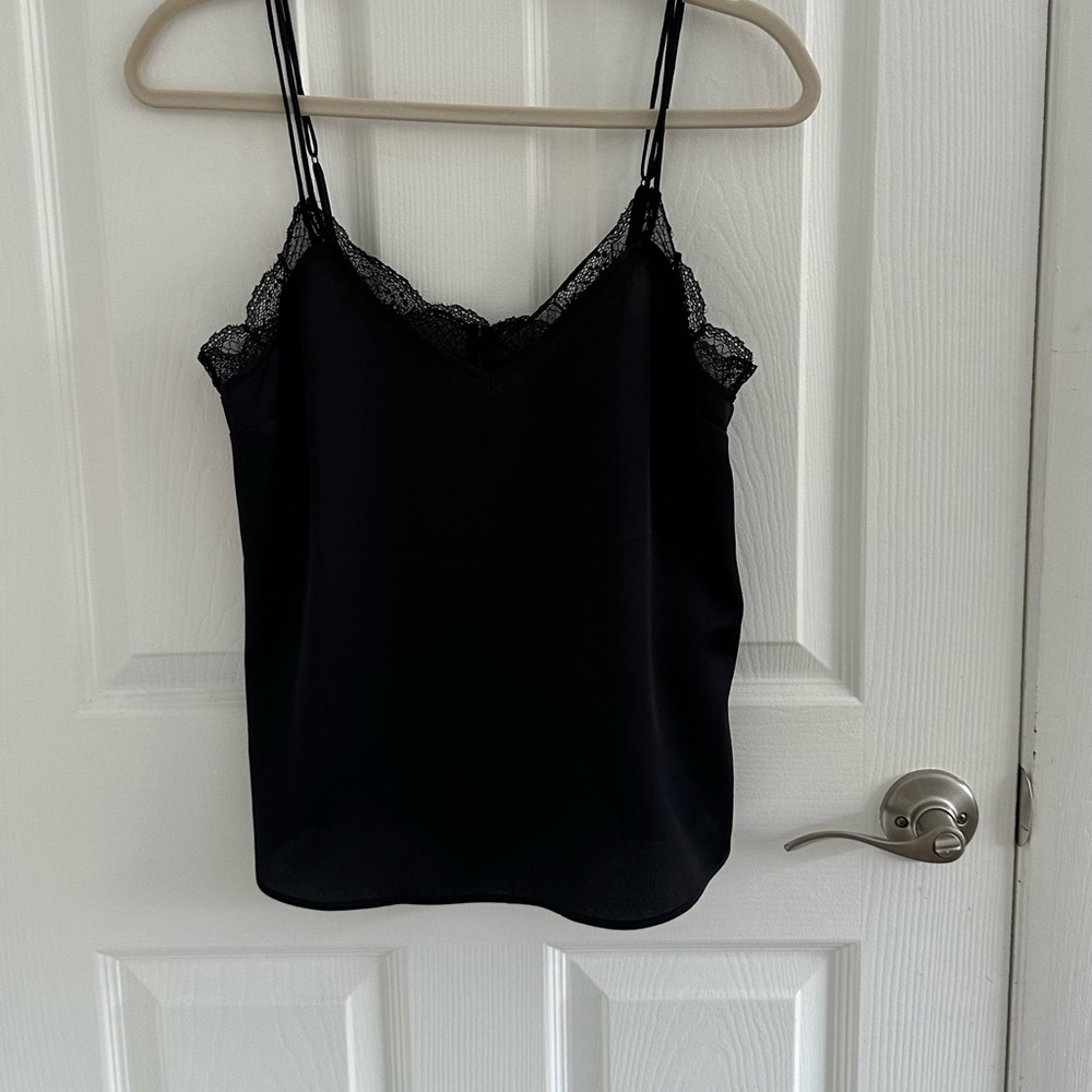 Abercrombie and Fitch black lace satin cami